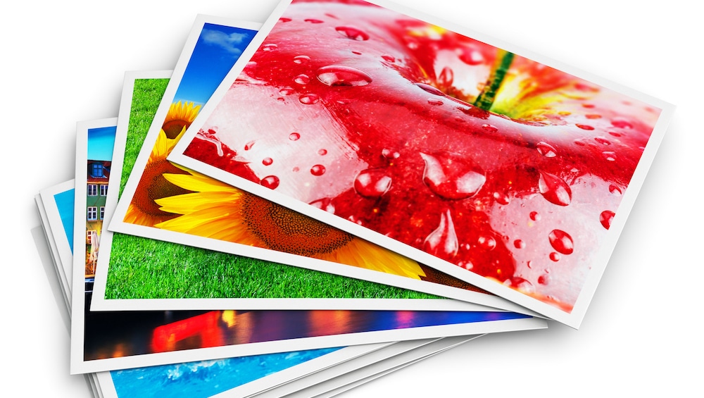 colored printed photo cards